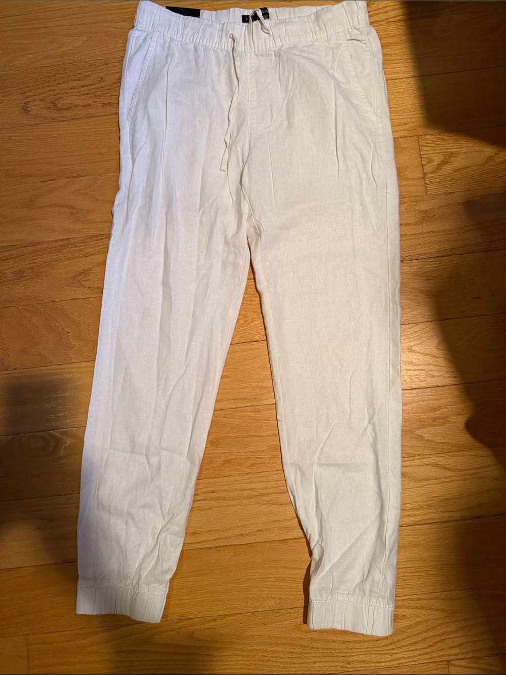 Saks Fifth Avenue White Drawstring Jogger Pants
